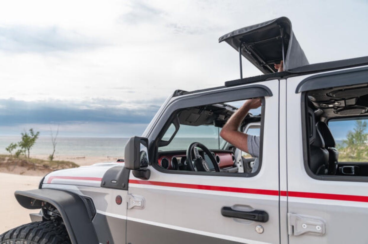 小物 GLEN bullbase Rampage Products 139035 Frameless Trail Top JEEP, Black Diamond